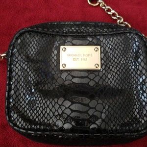 MK black snakeskin crossbody